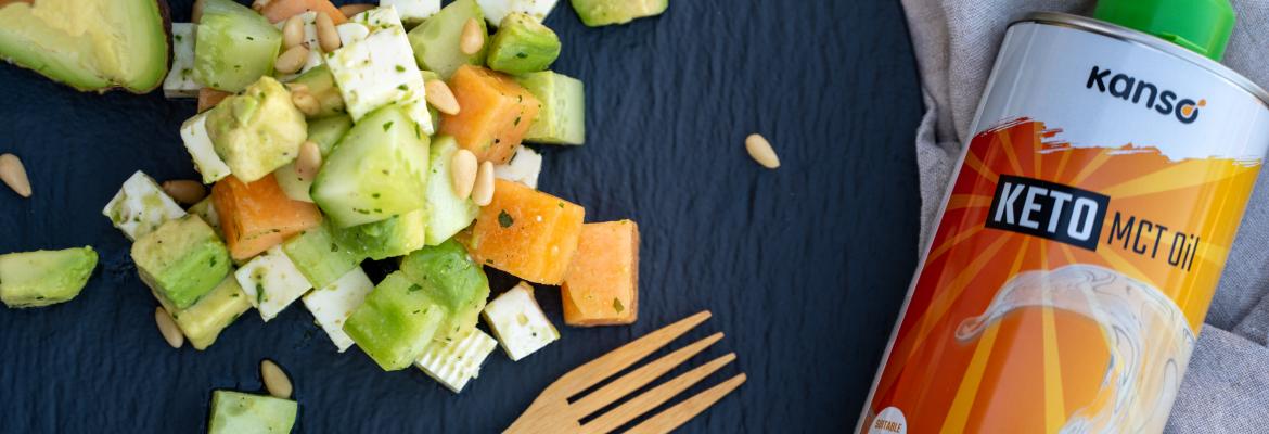 Summer melon feta salad with avocado